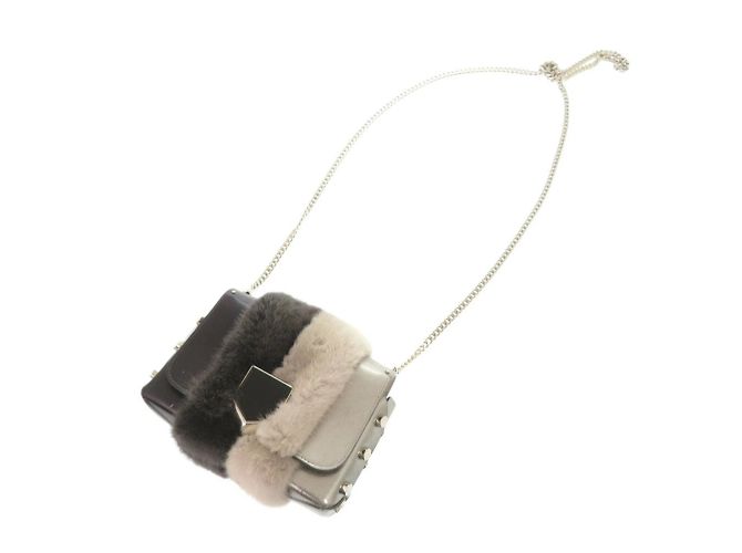 Borsa a spalla in pelle di visone Rocket Petite di Jimmy Choo Marrone Argento - vista 7