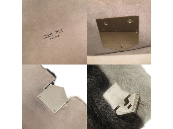 Borsa a spalla in pelle di visone Rocket Petite di Jimmy Choo Marrone Argento - vista 8