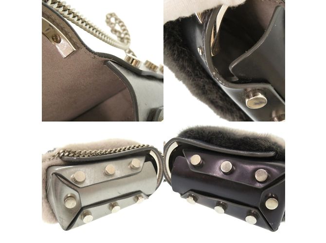 Borsa a spalla in pelle di visone Rocket Petite di Jimmy Choo Marrone Argento - vista 9