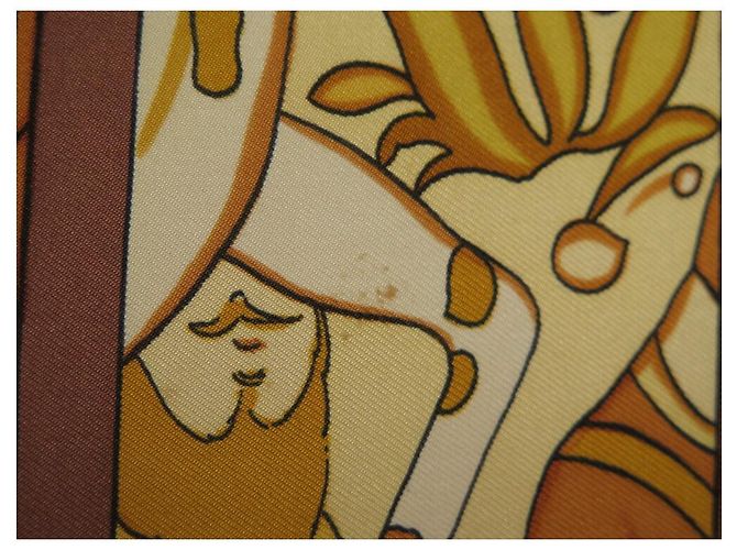 Hermès FULAR VINTAGE HERMES ALI BABA P. PERON 1ª EDIZIONE 1972 QUADRATO 90CM Giallo - vista 12