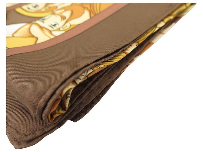 Hermès FULAR VINTAGE HERMES ALI BABA P. PERON 1ª EDIZIONE 1972 QUADRATO 90CM Giallo - vista 15