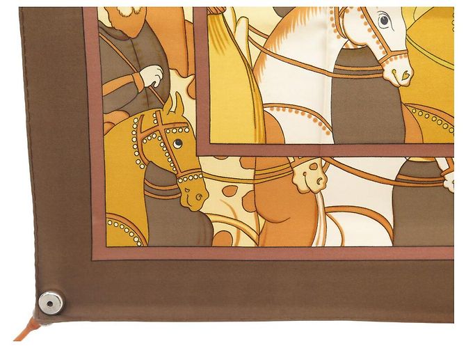 Hermès FULAR VINTAGE HERMES ALI BABA P. PERON 1ª EDIZIONE 1972 QUADRATO 90CM Giallo - vista 5