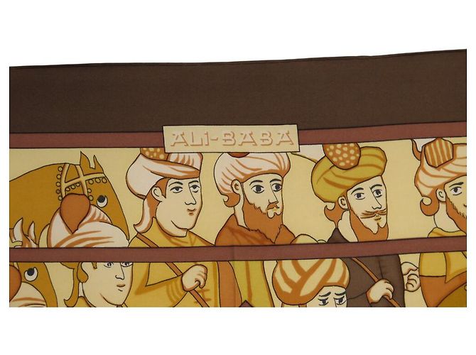 Hermès FULAR VINTAGE HERMES ALI BABA P. PERON 1ª EDIZIONE 1972 QUADRATO 90CM Giallo - vista 8