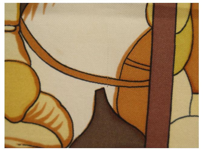 Hermès FULAR VINTAGE HERMES ALI BABA P. PERON 1ª EDIZIONE 1972 QUADRATO 90CM Giallo - vista 9