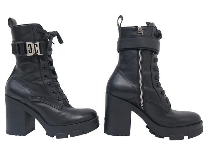 ZAPATOS GIVENCHY BOTINES DE PIEL TERRA NEGRO BE603QE1AU 40 BOTAS COMBAT - vista 3