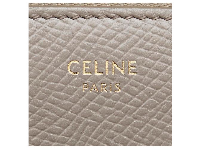 Céline Portafoglio rotondo con zip in pelle Celine Grigio - vista 10