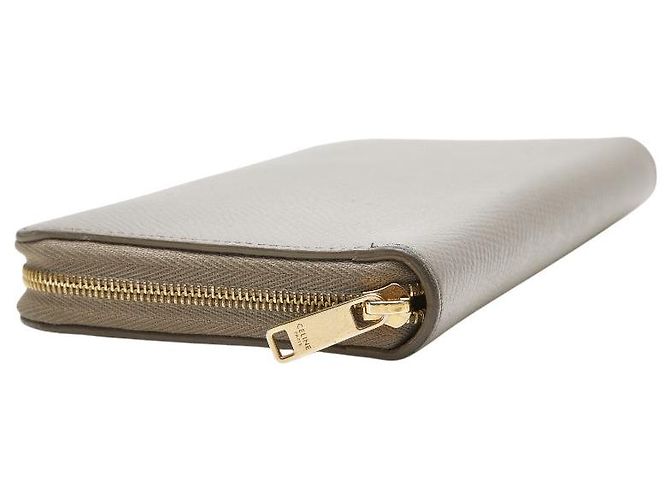 Céline Portafoglio rotondo con zip in pelle Celine Grigio - vista 7