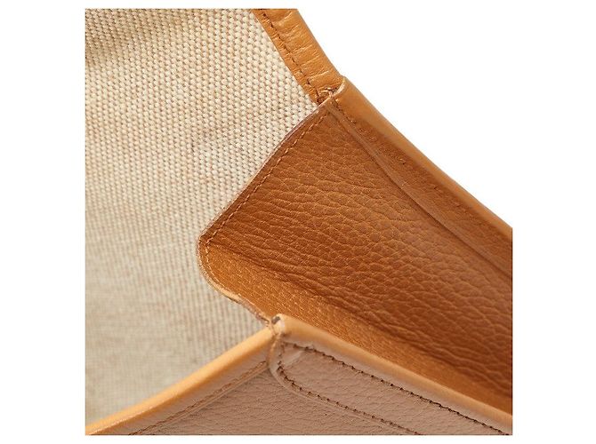 Hermès Clutch in pelle Hermes Jige GM Marrone - vista 9
