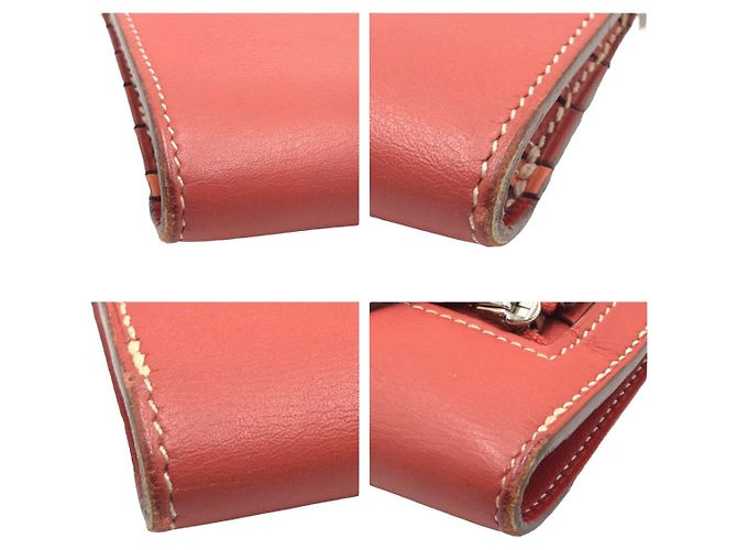 Hermès Portafoglio lungo in pelle Hermes Dogon Rosso - vista 3