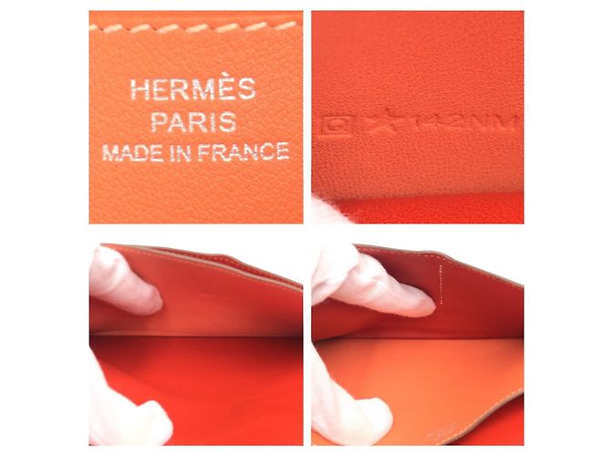 Hermès Portafoglio lungo in pelle Hermes Dogon Rosso - vista 4