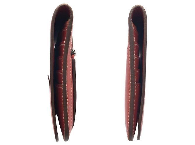 Hermès Portafoglio lungo in pelle Hermes Dogon Rosso - vista 8