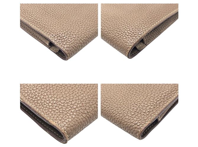 Hermès Portafoglio Lungo Hermes Dogon GM Togo Marrone - vista 3