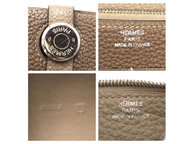 Hermès Portafoglio Lungo Hermes Dogon GM Togo Marrone - vista 4