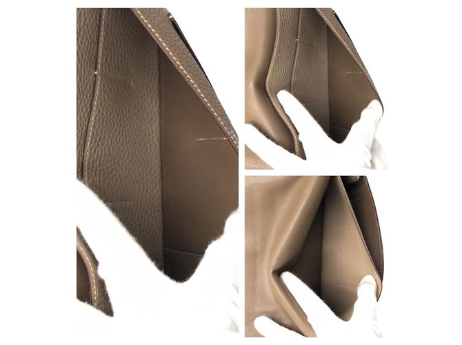 Hermès Portafoglio Lungo Hermes Dogon GM Togo Marrone - vista 6