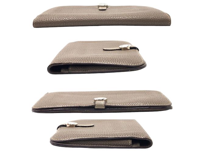 Hermès Portafoglio Lungo Hermes Dogon GM Togo Marrone - vista 8