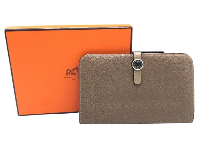 Hermès Portafoglio Lungo Hermes Dogon GM Togo Marrone - vista 9