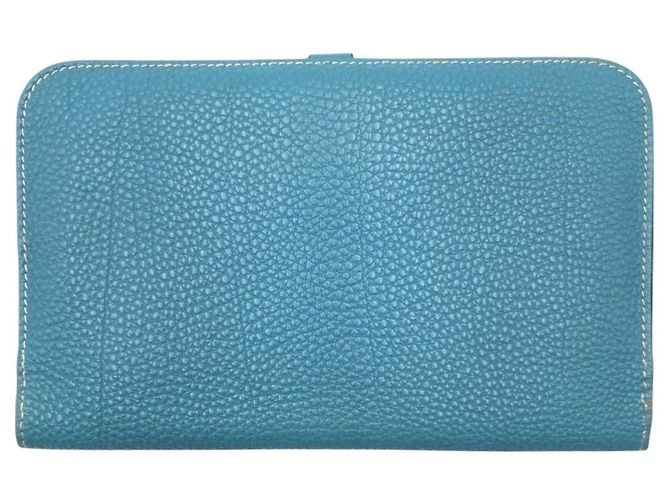 Hermès Portafoglio Lungo Hermes Dogon GM Togo Blu - vista 2
