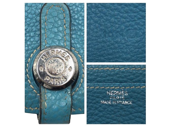 Hermès Portafoglio Lungo Hermes Dogon GM Togo Blu - vista 4