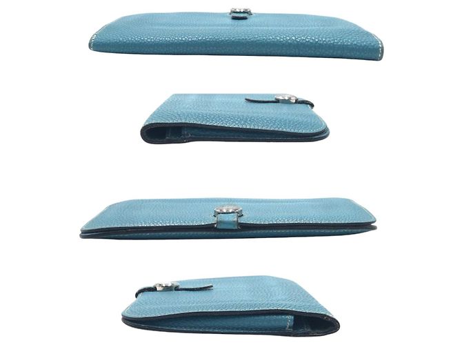 Hermès Portafoglio Lungo Hermes Dogon GM Togo Blu - vista 5