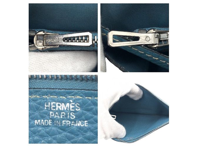 Hermès Portafoglio Lungo Hermes Dogon GM Togo Blu - vista 6