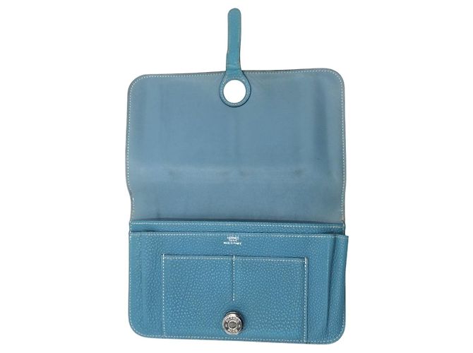 Hermès Portafoglio Lungo Hermes Dogon GM Togo Blu - vista 9