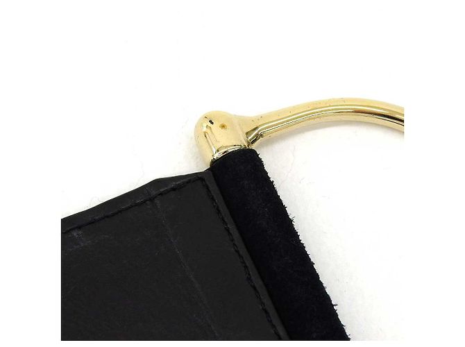 Cintura larga in suede Gucci nera e dorata XS Nero - vista 3