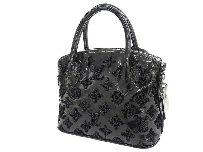 Borsa Lockit BB in Monogram Vernis Louis Vuitton Nera Nero Porpora - vista 2