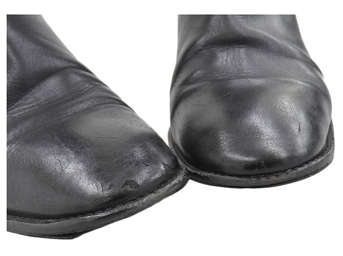 Hermès Botas largas de cuero Hermes negras Negro - vista 3