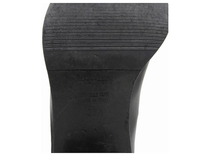 Hermès Botas largas de cuero Hermes negras Negro - vista 9