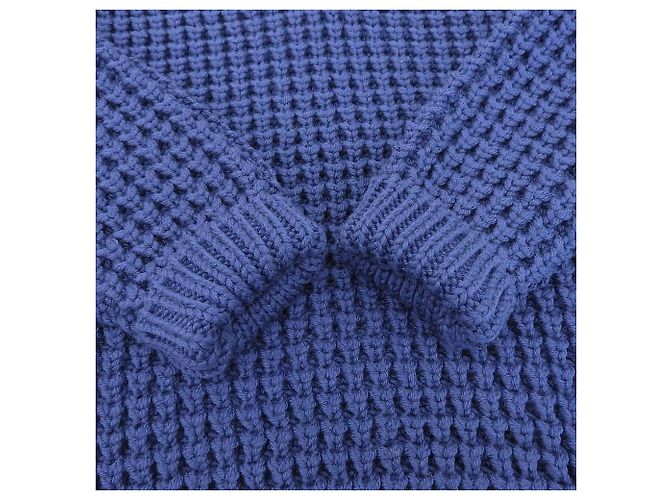 Louis Vuitton Wollpullover mit V-Ausschnitt marineblau S - Ansicht 4