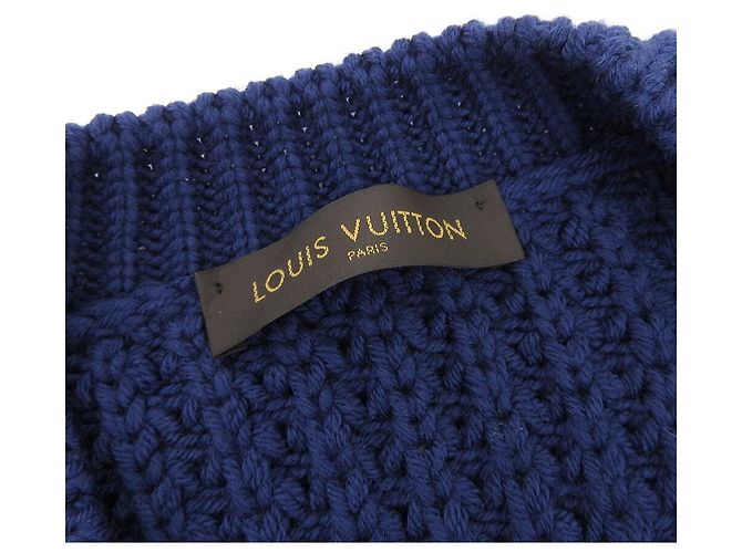 Louis Vuitton Wollpullover mit V-Ausschnitt marineblau S - Ansicht 6