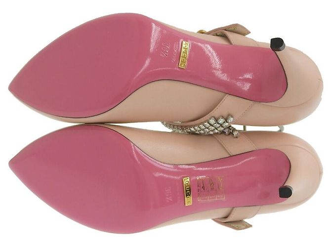 Pumps in pelle floreale Gucci rosa - vista 6