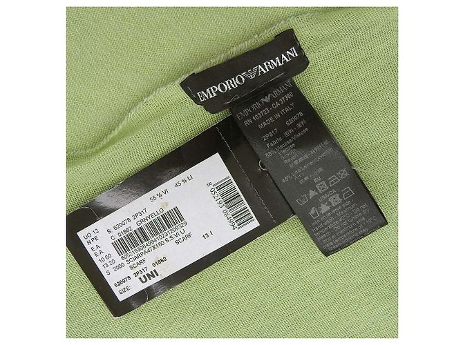 Sciarpa in lino rayon Emporio Armani verde chiaro - vista 7
