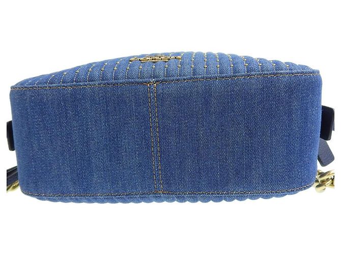 Bolsa de ombro em denim acolchoada com studs Coach 53622 Azul - vista 3