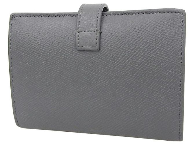 Céline Celine Medium Strap Wallet Leather Gray Brown - view 2