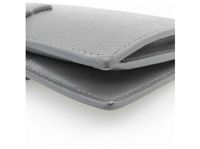 Céline Celine Medium Strap Wallet Leather Gray Brown - view 5