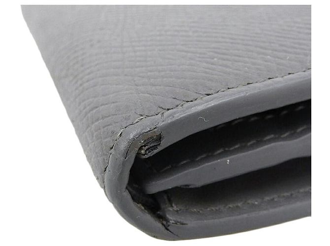 Céline Celine Medium Strap Wallet Leather Gray Brown - view 7