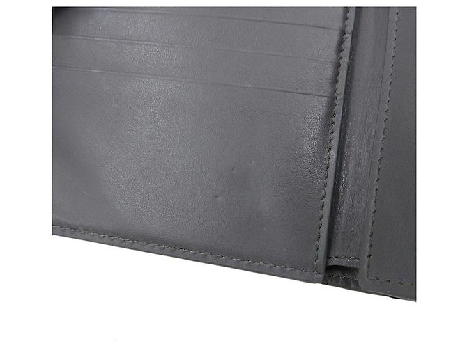 Céline Celine Medium Strap Wallet Leather Gray Brown - view 8
