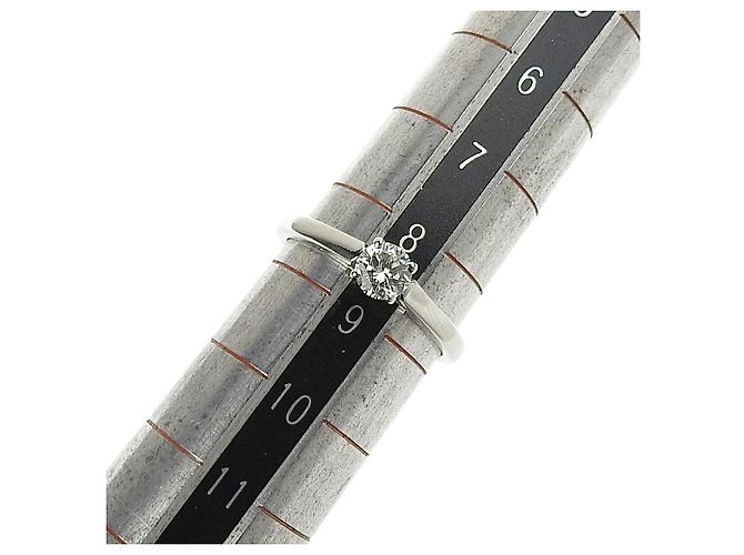 Bulgari Bvlgari Pt950 Diamant Solitär Ring Silber - Ansicht 4