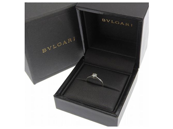 Bulgari Bvlgari Pt950 Diamant Solitär Ring Silber - Ansicht 5