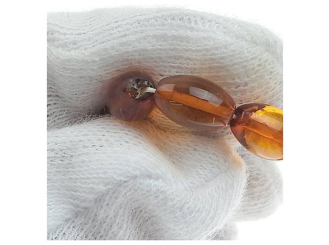 Autre Marque Echter Bernstein-Halskette ohne Marke Orange - Ansicht 3