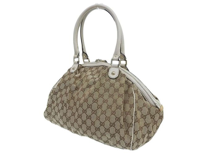 Borsa a mano in tela GG Gucci beige - vista 2