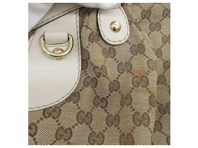Borsa a mano in tela GG Gucci beige - vista 8