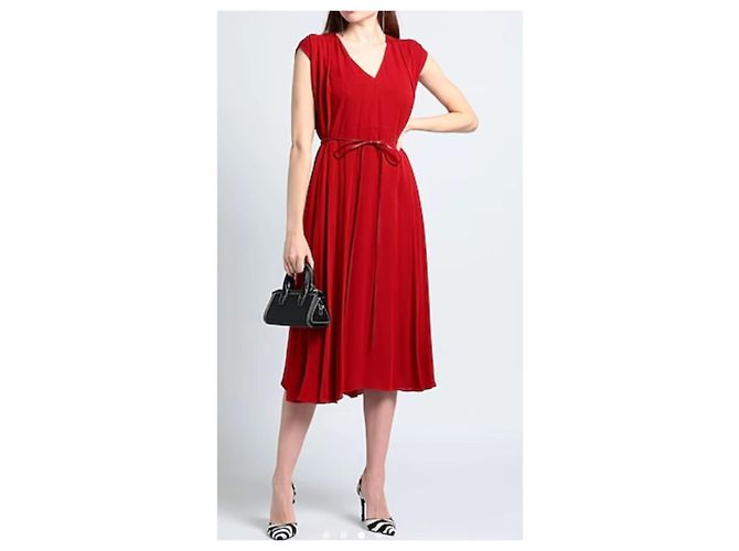 Valentino Kleid Drapé Red Rot - Ansicht 3