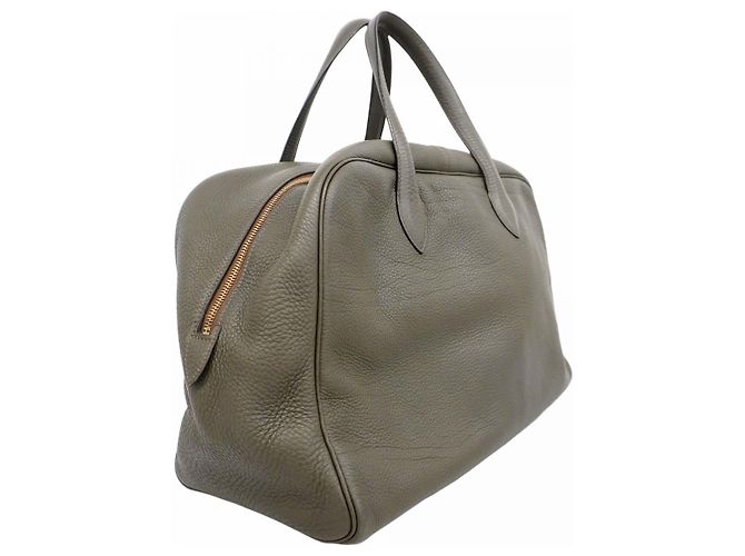 Hermès Borsa Tote Hermes Victoria 43 in verde oliva - vista 2