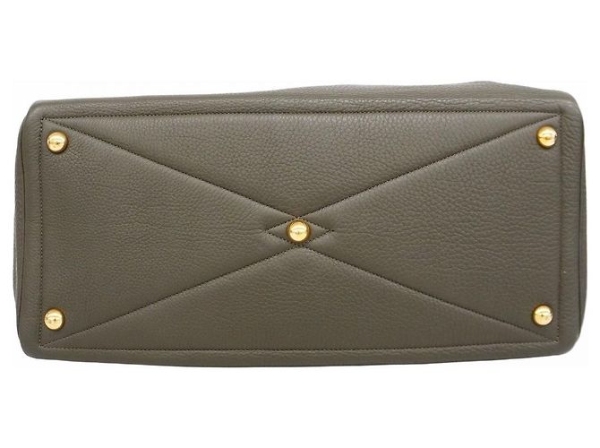 Hermès Borsa Tote Hermes Victoria 43 in verde oliva - vista 3