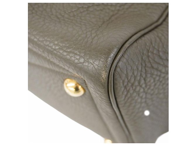 Hermès Borsa Tote Hermes Victoria 43 in verde oliva - vista 7
