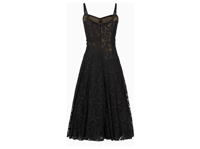 Autre Marque Ted Lapidus Lys Noir Kleid aus schwarzer Spitze - Ansicht 2