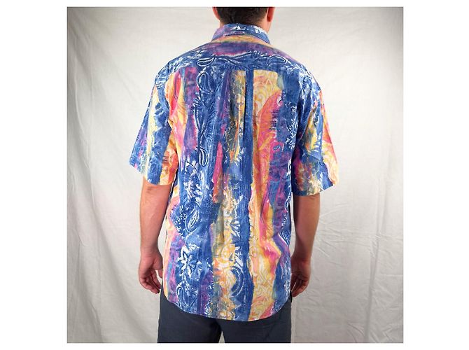 Emanuel Ungaro Ungaro camicia da uomo estiva vintage anni 90 Multicolore - vista 6