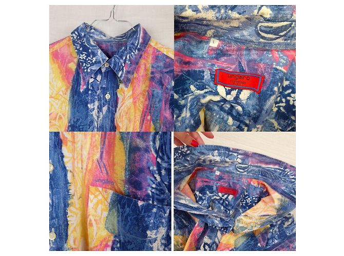 Emanuel Ungaro Ungaro camicia da uomo estiva vintage anni 90 Multicolore - vista 8